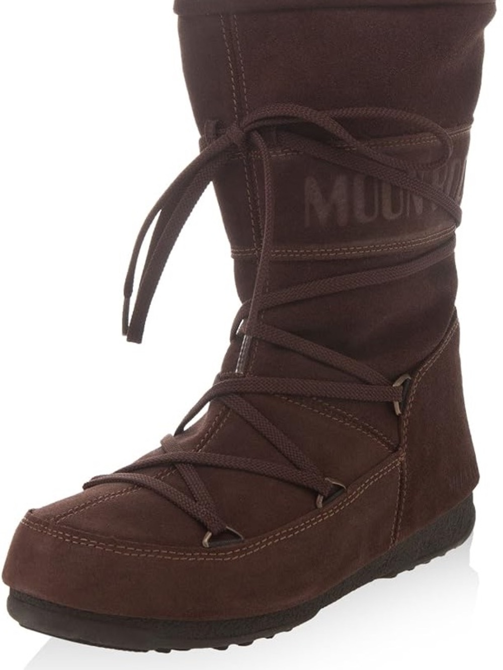 Tecnica Moon Boot Caviar Mid Brown Suede Shearling Fur Apres Ski Snow Boot